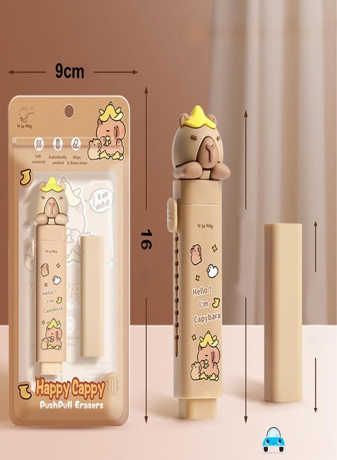 HAV CREATION Eraser for Kids - Capybara Cutter Shaped Eraser Set | Fancy Rubber Erasers, Kawaii Stationery Set for School | Birthday Return Gift for Kids - Pack of 2 (CAPYBARRA) - Image 3